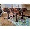 Image 3 : Large Antique wood slab table (slab is 32" w x 42" D - 100 year old)