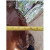 Image 4 : Large Antique wood slab table (slab is 32" w x 42" D - 100 year old)