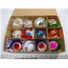 Image 1 : Box of glass Christmas tree ornaments, includes 7 jewels