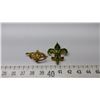 Image 1 : Vintage gold tone fleur de lis watch pin broaches