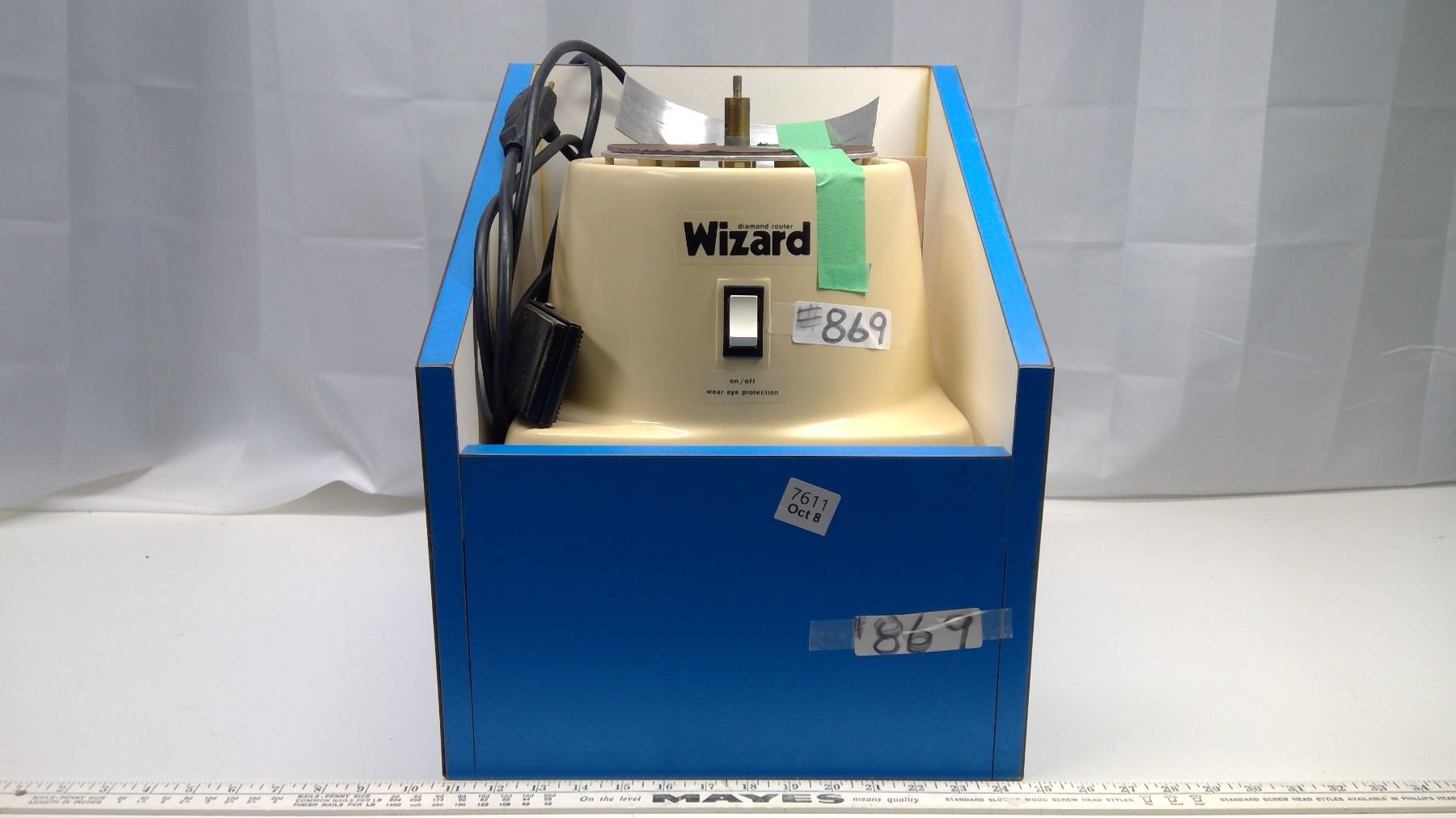 Wizard stain glass grinder, manual, diamond router, stand, foot pedal ...