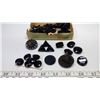 Image 2 : Lot of assorted black glass buttons