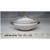 Image 1 : Lot of red and crystal glass buttons in salesman sample casserole dish
