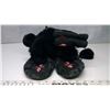 Image 1 : Pair of mukluks, rubber soles, some wear, missing one pompom