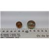 Image 2 : Marbles, Basket Swirl 1” fair condition, latticinio core, ½” very good condition