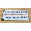 Image 1 : The Leader Post, Porcelain Sign, Original - 12"x 6"