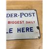 Image 3 : The Leader Post, Porcelain Sign, Original - 12"x 6"