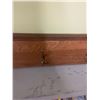 Image 3 : Oak Coat Rack 48" Wide, 5 Brass Hooks