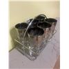 Image 2 : 6 Art Deco tumblers & Chrome stand