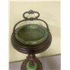 Image 2 : Floor Ashtray - Jadeite Glass, Base & Ashtray Art Nouveau - 27" H