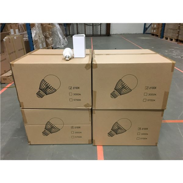 4 CASES OF NEW 2700K LED LIGHT BULBS (72 PER CASE)
