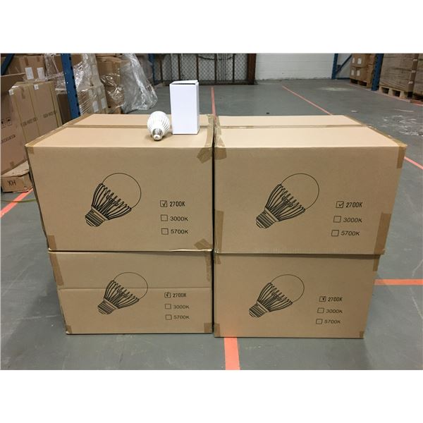 4 CASES OF NEW 2700K LED LIGHT BULBS (72 PER CASE)