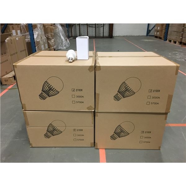 4 CASES OF NEW 2700K LED LIGHT BULBS (72 PER CASE)