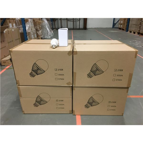 4 CASES OF NEW 2700K LED LIGHT BULBS (72 PER CASE)