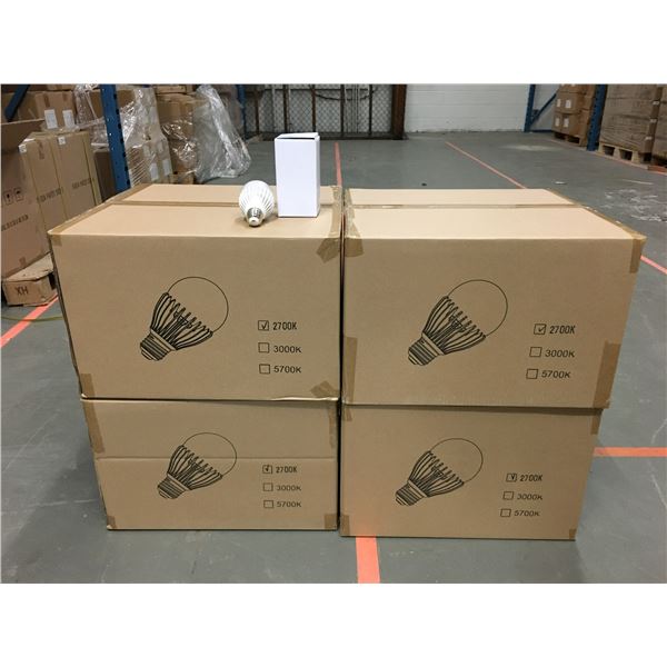 4 CASES OF NEW 2700K LED LIGHT BULBS (72 PER CASE)