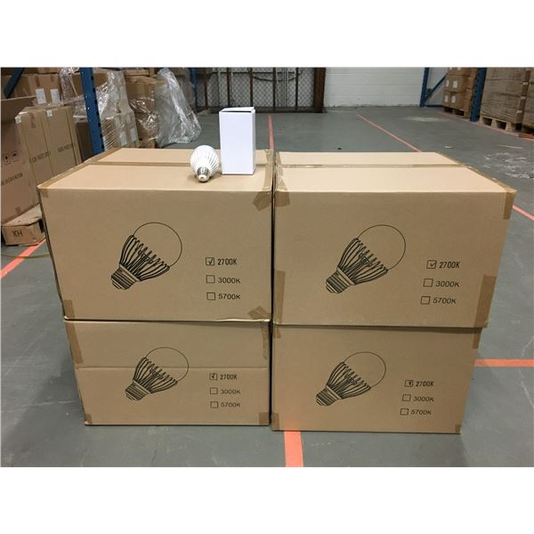 4 CASES OF NEW 2700K LED LIGHT BULBS (72 PER CASE)