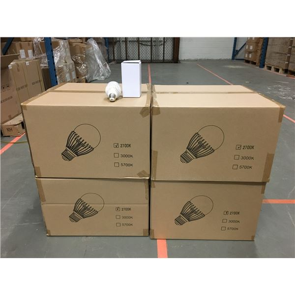 4 CASES OF NEW 2700K LED LIGHT BULBS (72 PER CASE)