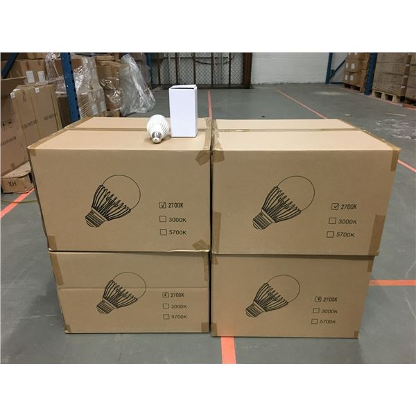 4 CASES OF NEW 2700K LED LIGHT BULBS (72 PER CASE)