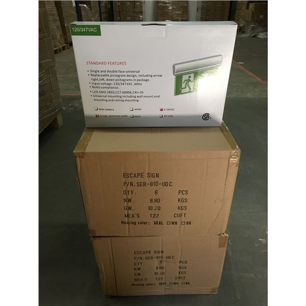 2 CASES OF NEW LED EXIT SIGNS - 6PCS. PER CASE