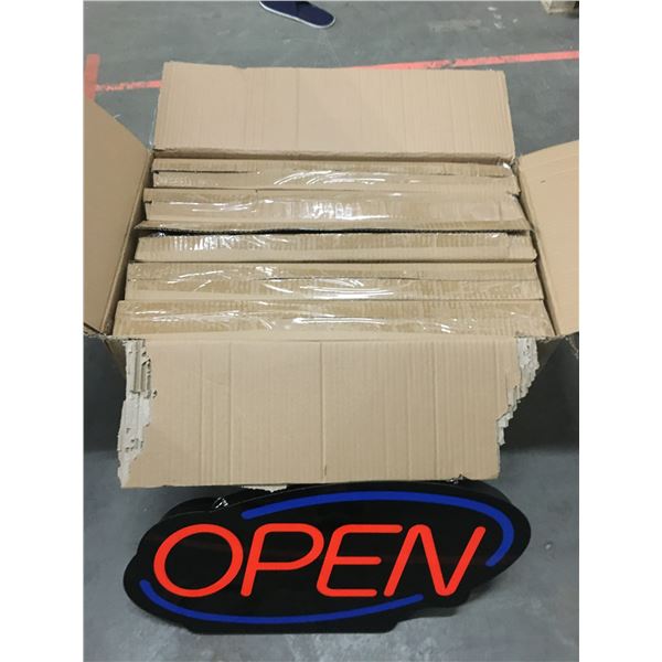 BOX OF 5 NEW LIGHT UP OPEN SIGNS