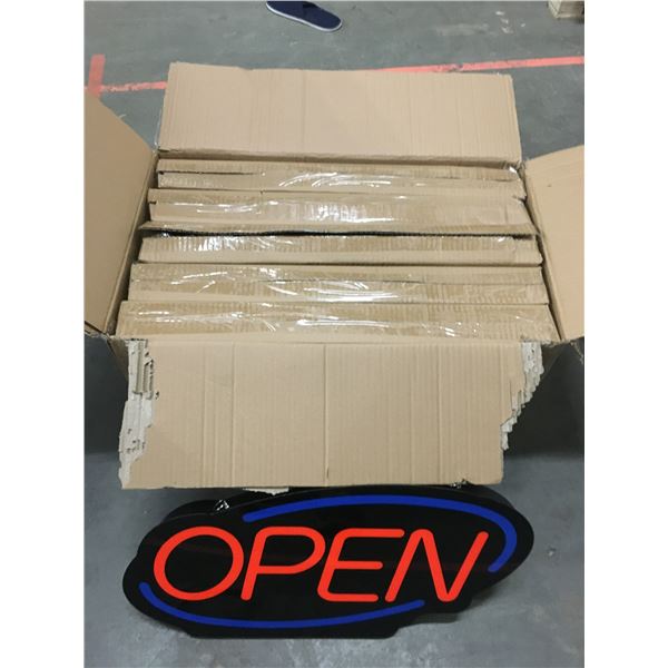 BOX OF 5 NEW LIGHT UP OPEN SIGNS