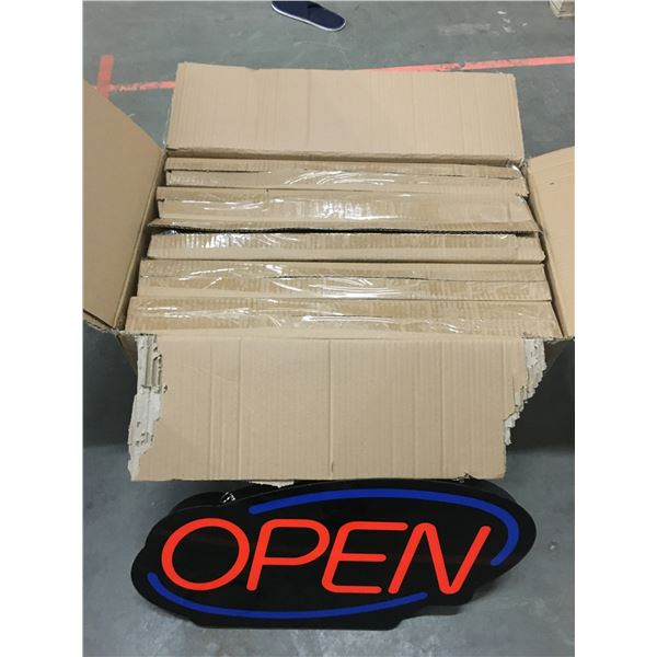 BOX OF 5 NEW LIGHT UP OPEN SIGNS