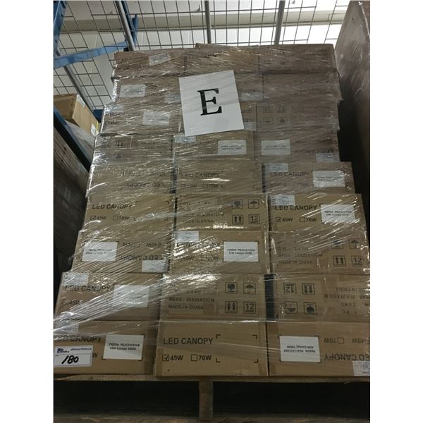 PALLET OF APPROX. 102 BOXES OF LED CANOPY 45W LIGHTS 5000K