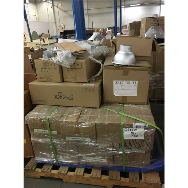 PALLET OF ASSORTED LIGHTS AND RELATED ITEMS