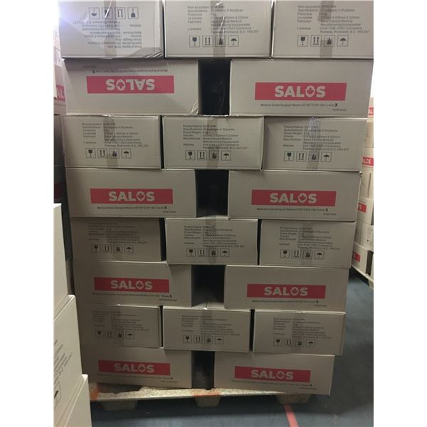 PALLET OF APPROX. 40 BOXES OF NEW SALOS MEDICAL GRADE SURGICAL MASKS