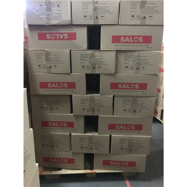 PALLET OF APPROX. 40 BOXES OF NEW SALOS MEDICAL GRADE SURGICAL MASKS