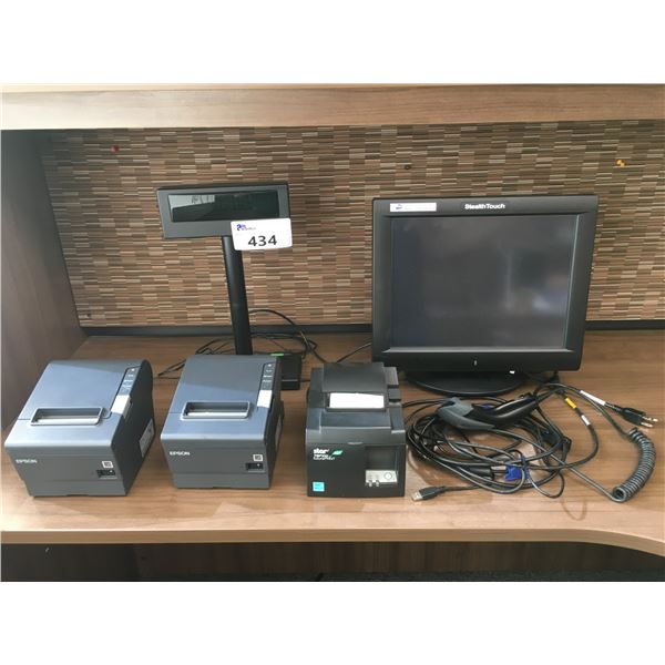 5PC. RECEIPT PRINTING SYSTEM-STEALTH TOUCH SCREEN MONITOR WITH DISPLAY & 3 PRINTERS