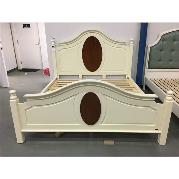 NEW KING SIZE SOLID WOOD BED SET -HEADBOARD, FOOTBOARD & RAILS