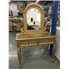 Image 1 : GOLD FINISH WITH FLORAL ACCENTS 2 DRAWER VANITY DRESSER
