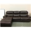 Image 2 : NEW BROWN LEATHER SECTIONAL SOFA WITH POWER RECLINER