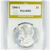 1890-S Morgan Silver Dollar PGA-MS65