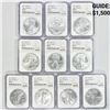 Image 2 : (10) 2021 American Silver Eagles NGC - MS70