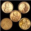 RED Wheat Cents (5) UNCIRCULATED
