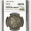 1881-CC Morgan Silver Dollar NGC-VG10