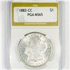 Image 1 : 1882-CC Morgan Silver Dollar PGA-MS65
