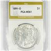 1891-O Morgan Silver Dollar PGA-MS61