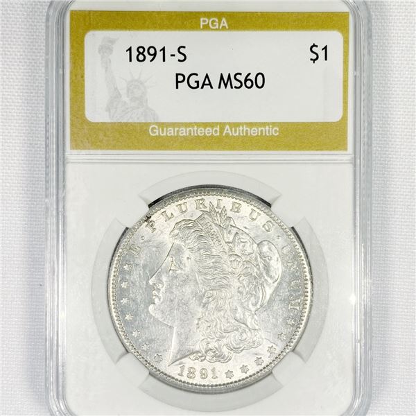 1891-S Morgan Silver Dollar PGA-MS60
