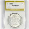 1891-S Morgan Silver Dollar PGA-MS60