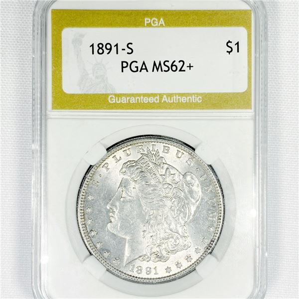 1891-S Morgan Silver Dollar PGA-MS62+