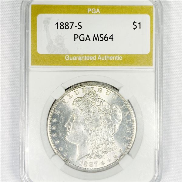 1887-S Morgan Silver Dollar PGA-MS64