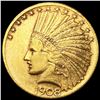 1908 $10 Gold Eagle ABOUT UNCIRCULATED
