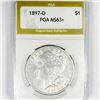 1897-O Morgan Silver Dollar PGA-MS63+