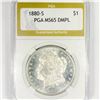 1880-S Morgan Silver Dollar PGA-MS65 DMPL