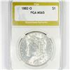 1882-O Morgan Silver Dollar PGA-MS65