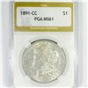 1891-CC Morgan Silver Dollar PGA-MS61