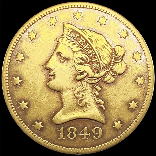 1849 $10 Gold Eagle ABOUT UNCIRCULATED